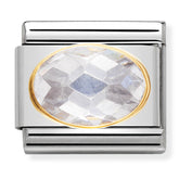 Nomination Composable Classic Link 030601/010 White Faceted CZ in 18K Gold